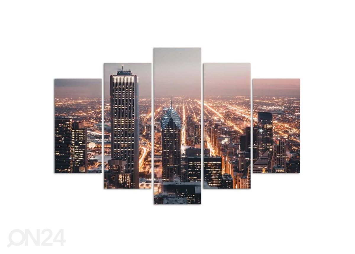 Картина из 5-частей Skyscrapers at Night 100x70 см увеличить