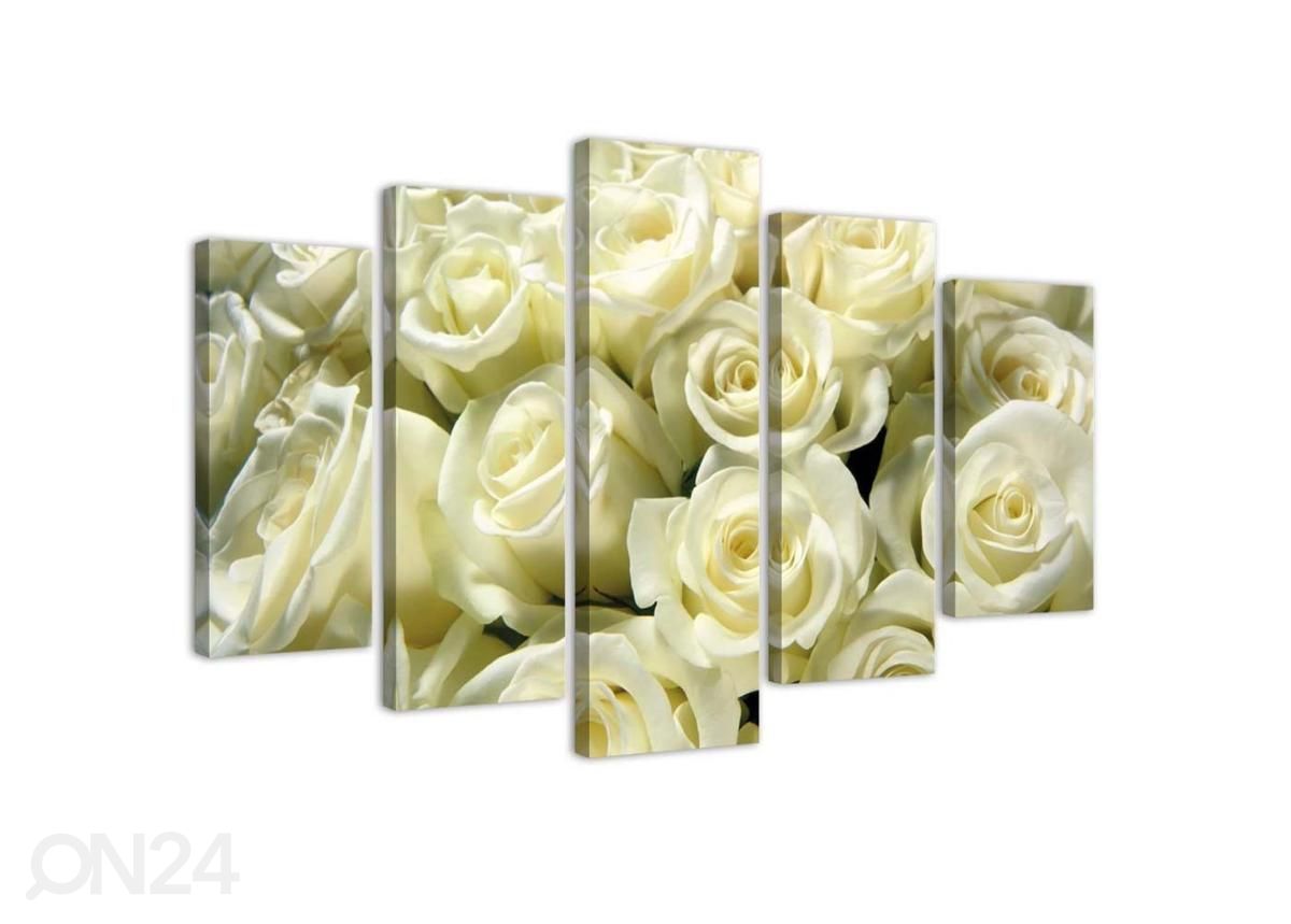 Картина из 5-частей White Roses 100x70 см увеличить