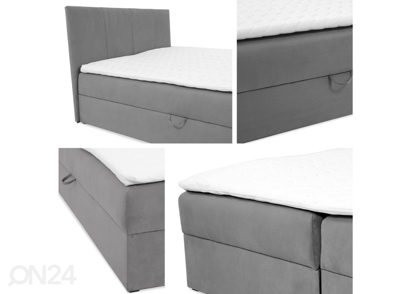 Континентальная кровать 140x200 cm, серый текстиль увеличить