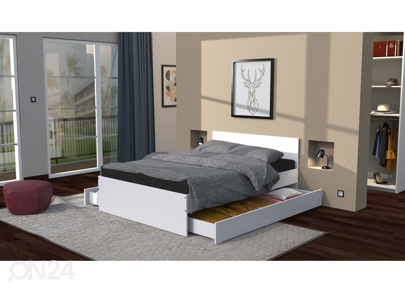 Кровать с двумя ящиками Oslo 160x200 cm увеличить