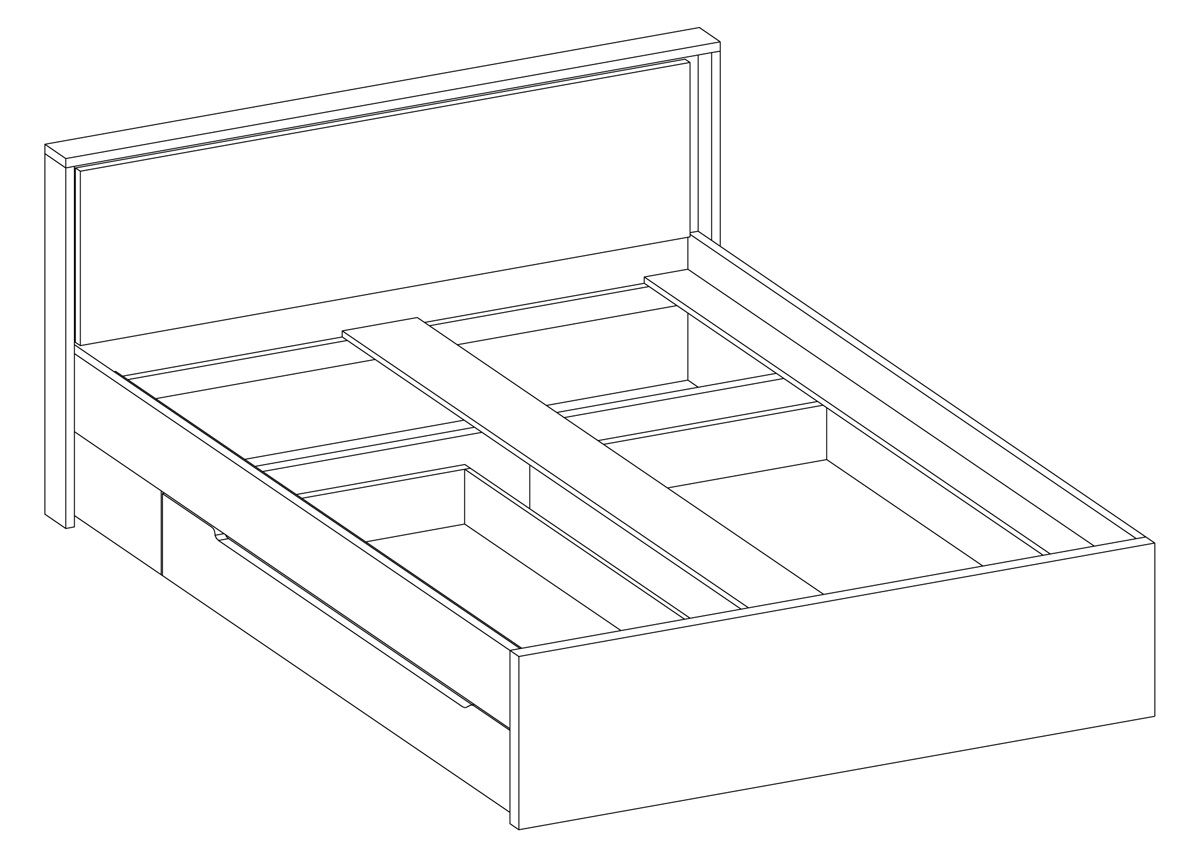 Кровать с ящиком Form 180x200 cm увеличить