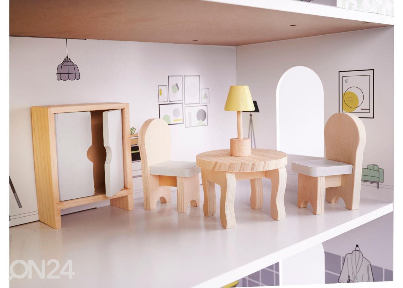 Кукольный домик + мебель 70 см увеличить