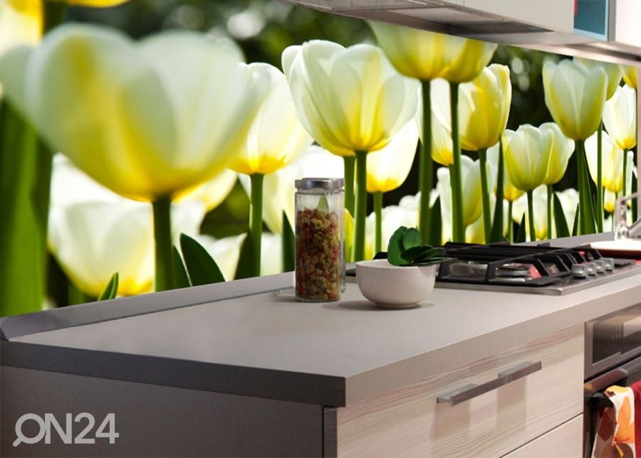 Кухонный ковер White tulips 180x60 см увеличить