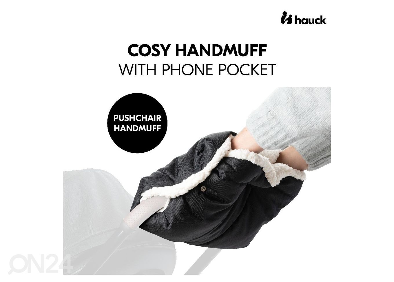 Муфта для коляски с карманом для телефона Hauck Out & About Handmuff чёрный увеличить
