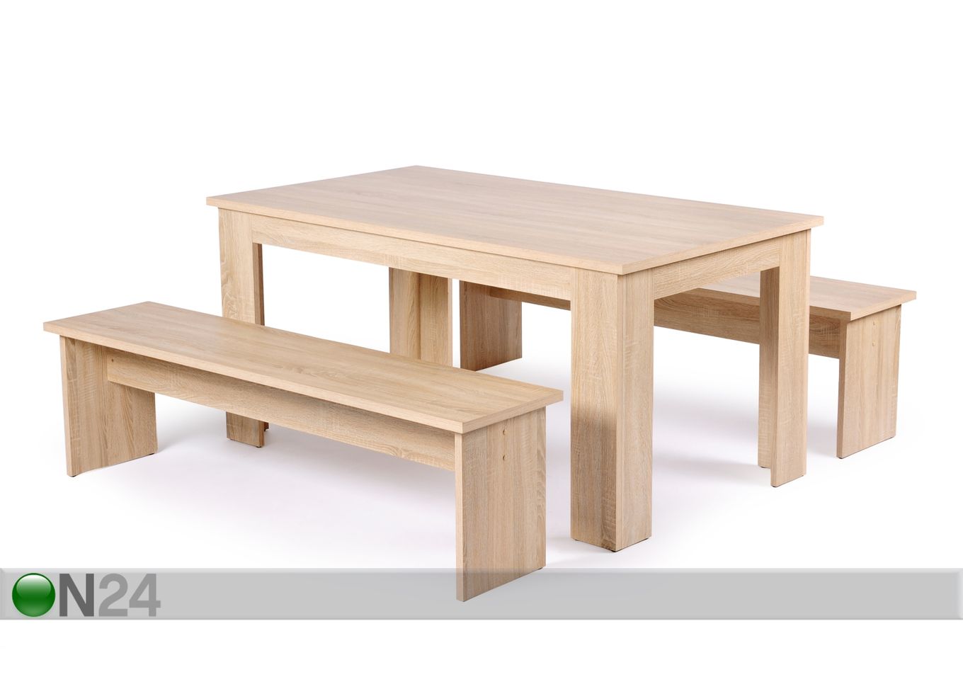 Обеденный стол 160x90 cm + 2 скамьи увеличить
