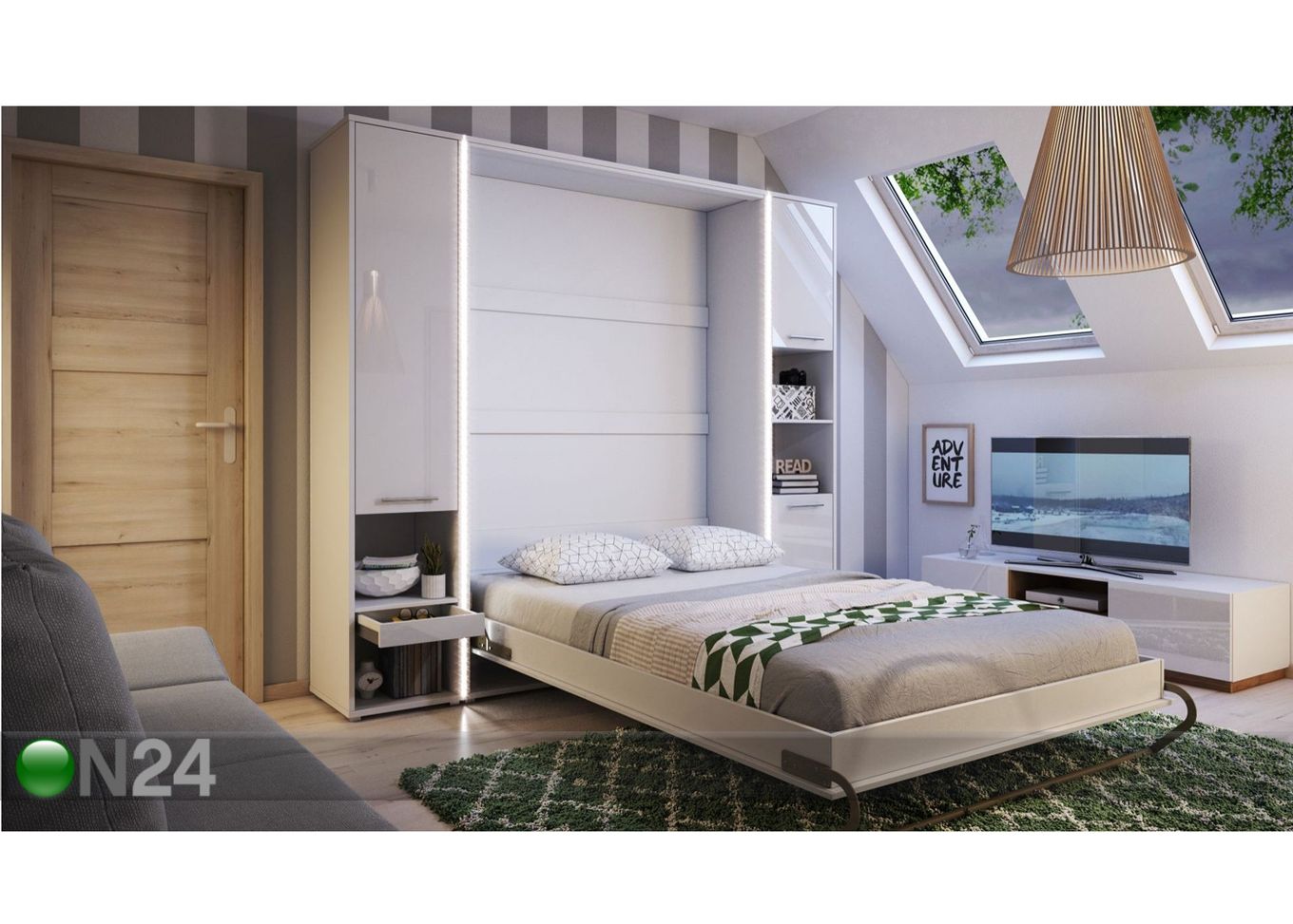 Откидная кровать-шкаф Nordic Plus 90x200 cm увеличить