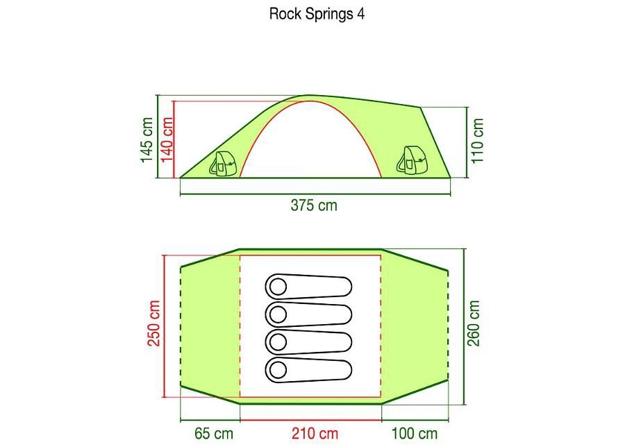 Палатка для 4-х человек Coleman Rock Springs4 увеличить