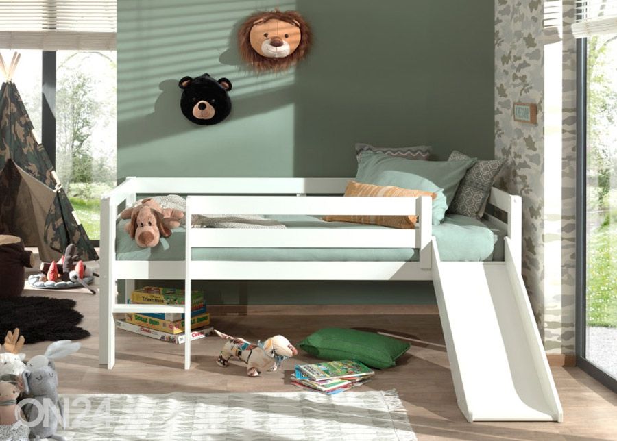 Полувысокая детская кровать Pino 90x200 cm, белый увеличить