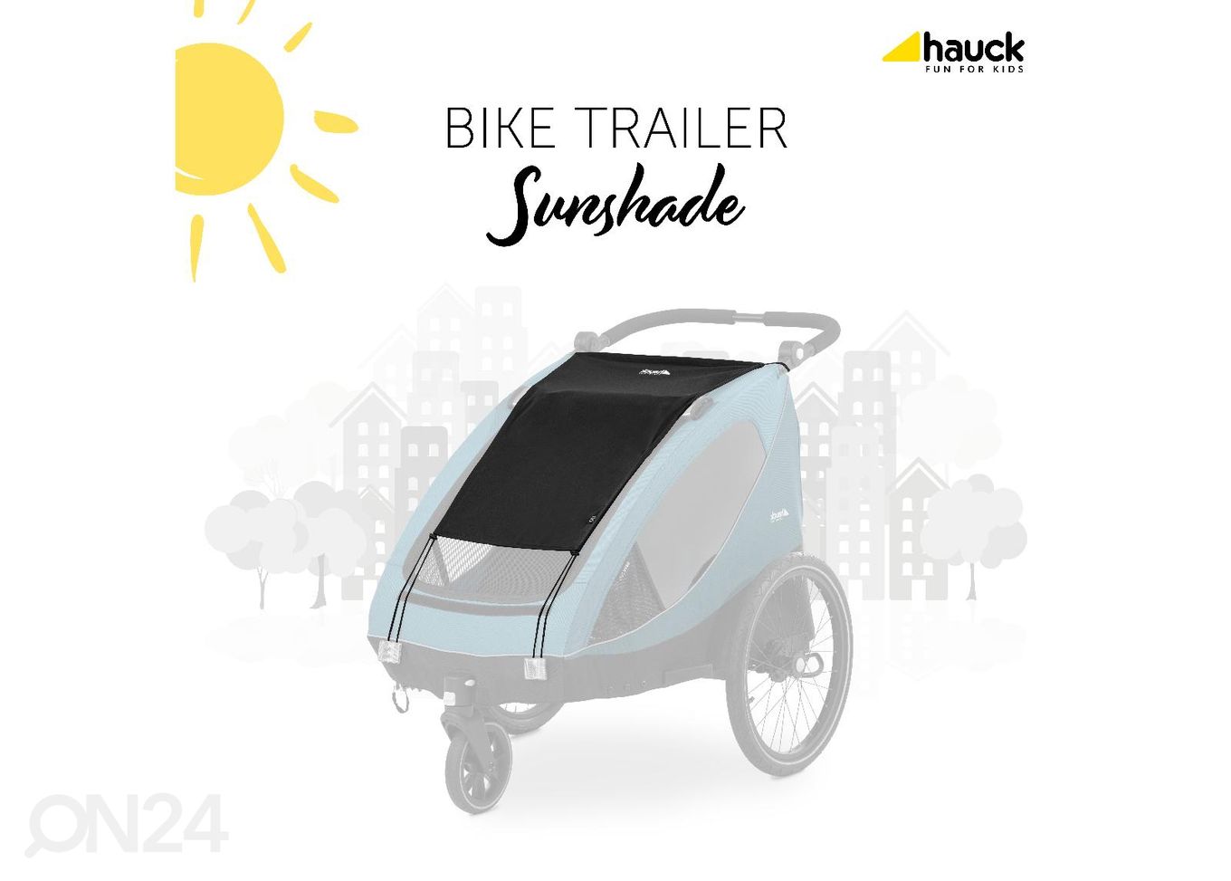 Солнцезащитный чехол для велоприцепа Hauck чёрный увеличить