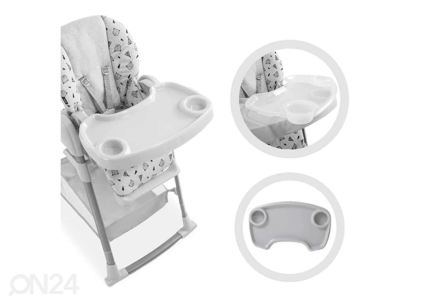 Стульчик для кормления и кресло-качалка Hauck Comfort Sit N Relax 3in1 Nordic серый увеличить