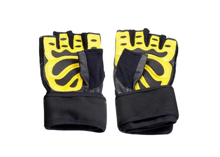 Тренировочные перчатки для взрослых чёрные / жёлтые HMS XL увеличить