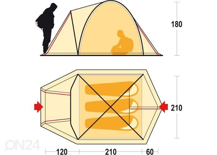 Трехместная палатка Шаба3 увеличить