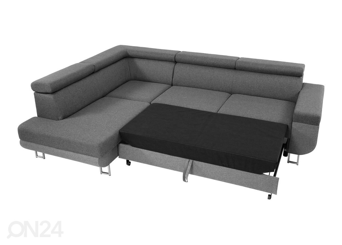 Угловой диван-кровать, серый увеличить