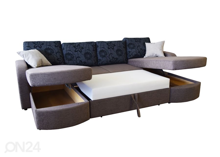 Угловой диван-кровать с двумя ящиками Pilleriin U увеличить