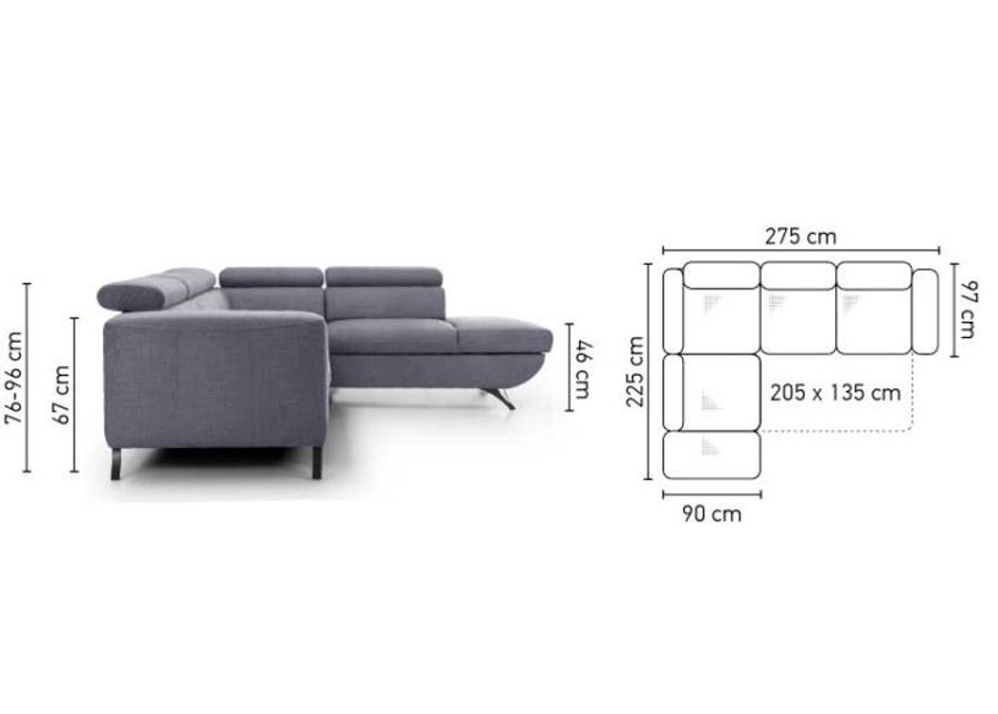 Угловой диван-кровать с ящиком Arrata увеличить