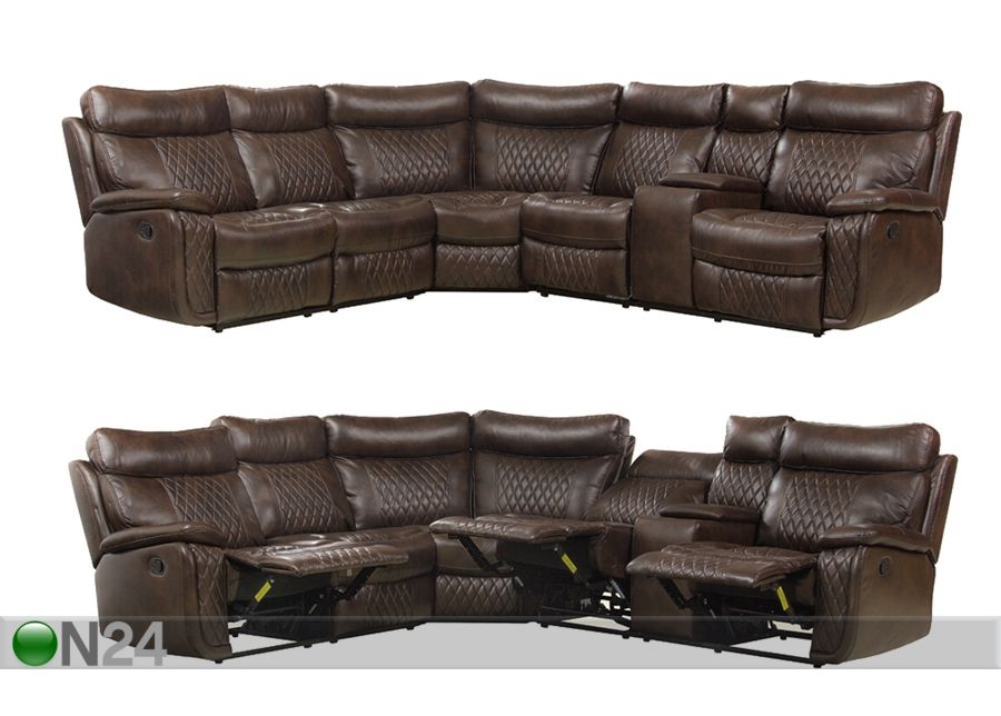 Угловой диван Relax23, тёмно-коричневый увеличить
