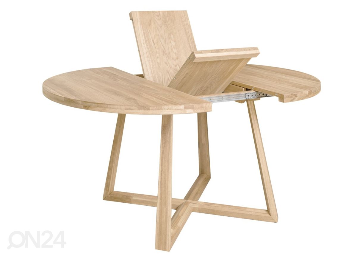 Удлиняющийся обеденный стол из дуба Merbi 120/160x120 cm, белое масло увеличить