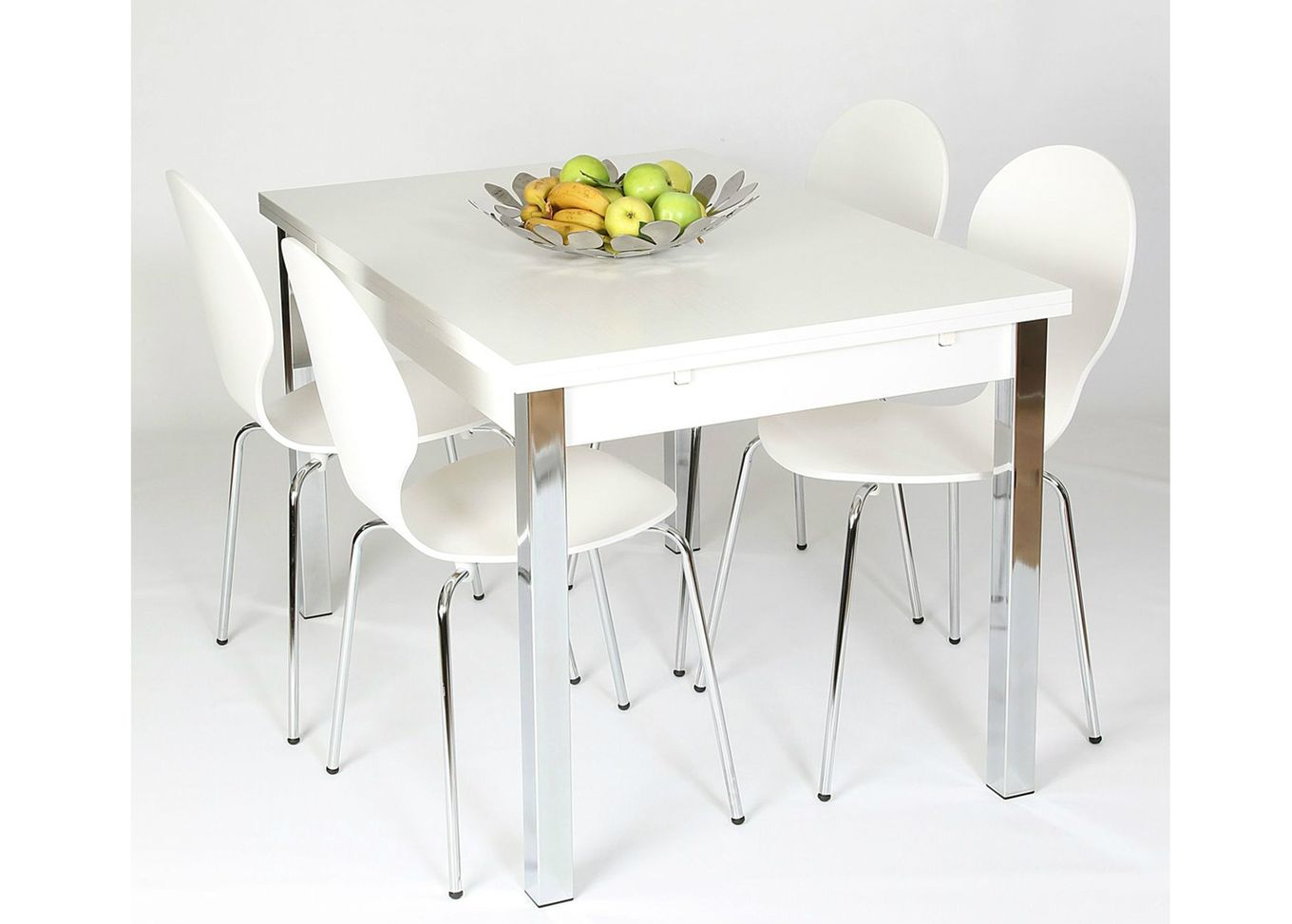 Удлиняющийся обеденный стол 80x120-187 cm, белый увеличить