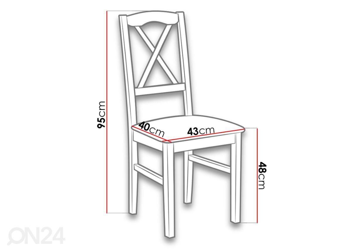 Удлиняющийся обеденный стол 90x160-240 cm + 6 стульев увеличить
