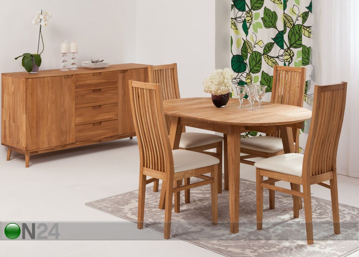 Удлиняющийся обеденный стол Basel 110-160x110 cm+ 4 стула Sandra увеличить