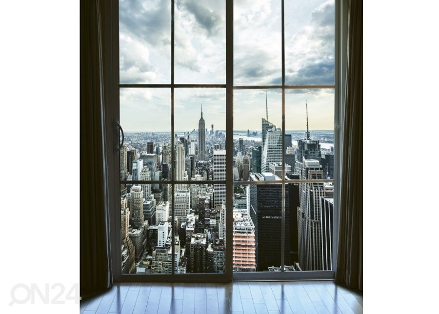 Флисовые фото-обои Manhattan window view 225x250 см увеличить