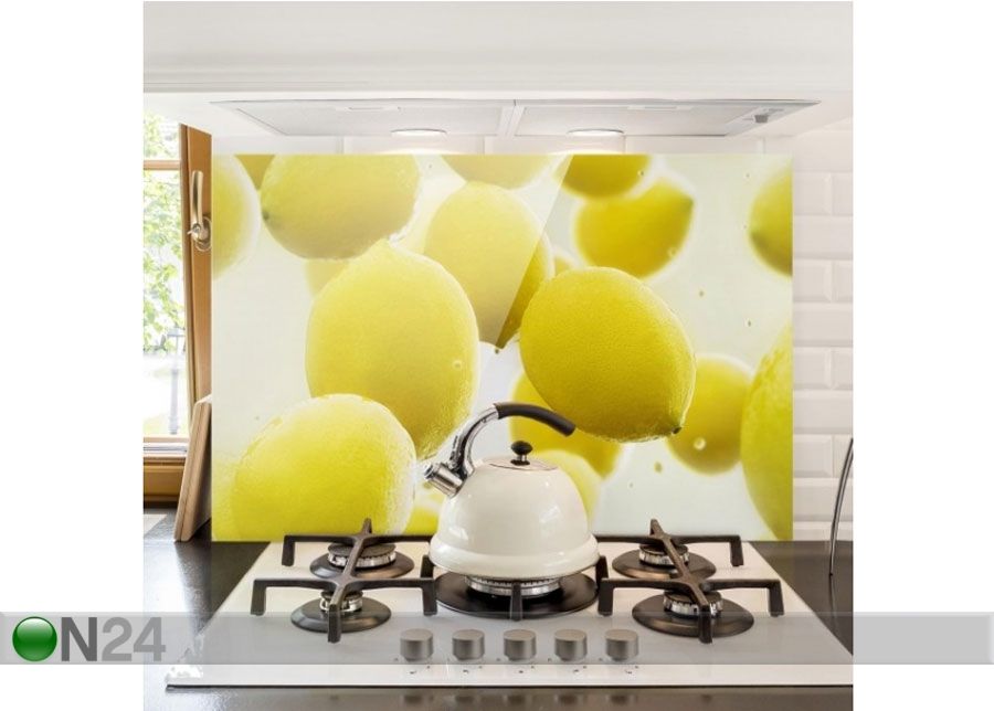 Фотостекло для кухонного фартука Lemon In The Water, 40x100 cm увеличить