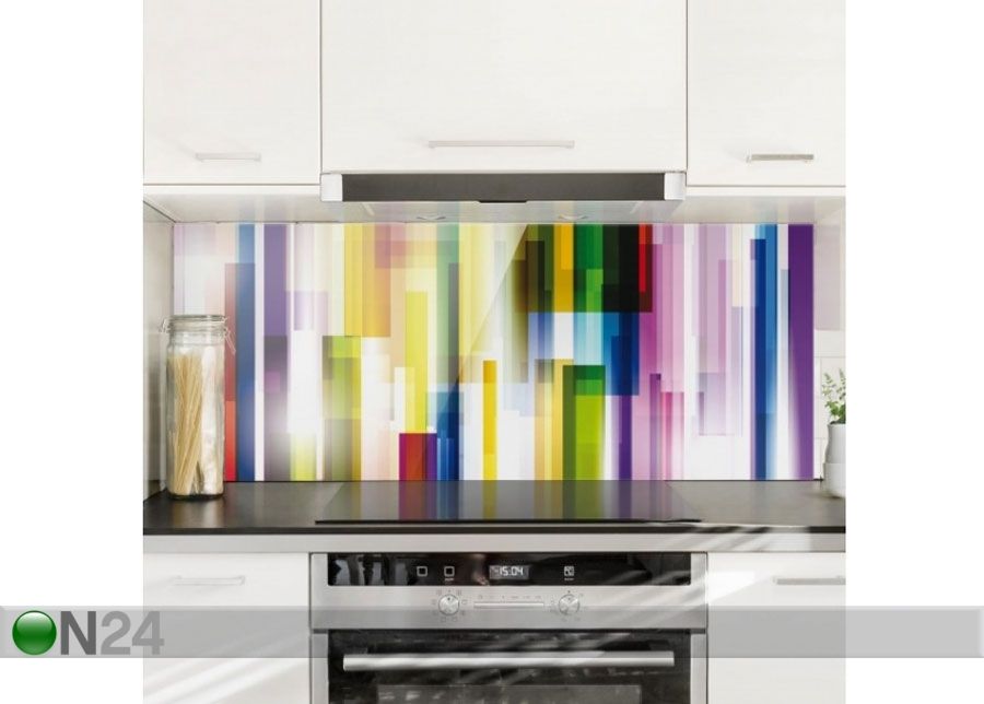 Фотостекло для кухонного фартука Rainbow Cubes 1, 40x100 cm увеличить