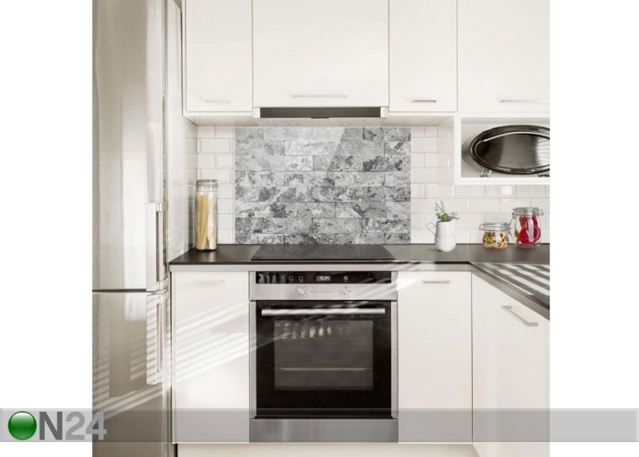 Фотостекло для кухонного фартука Stone Wall Natural Marble Grey 40x80 cm увеличить