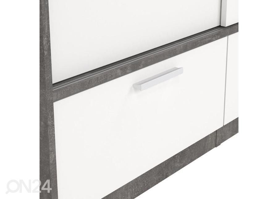 Шкаф-купе Line 121 cm, бетонно-серый/белый увеличить