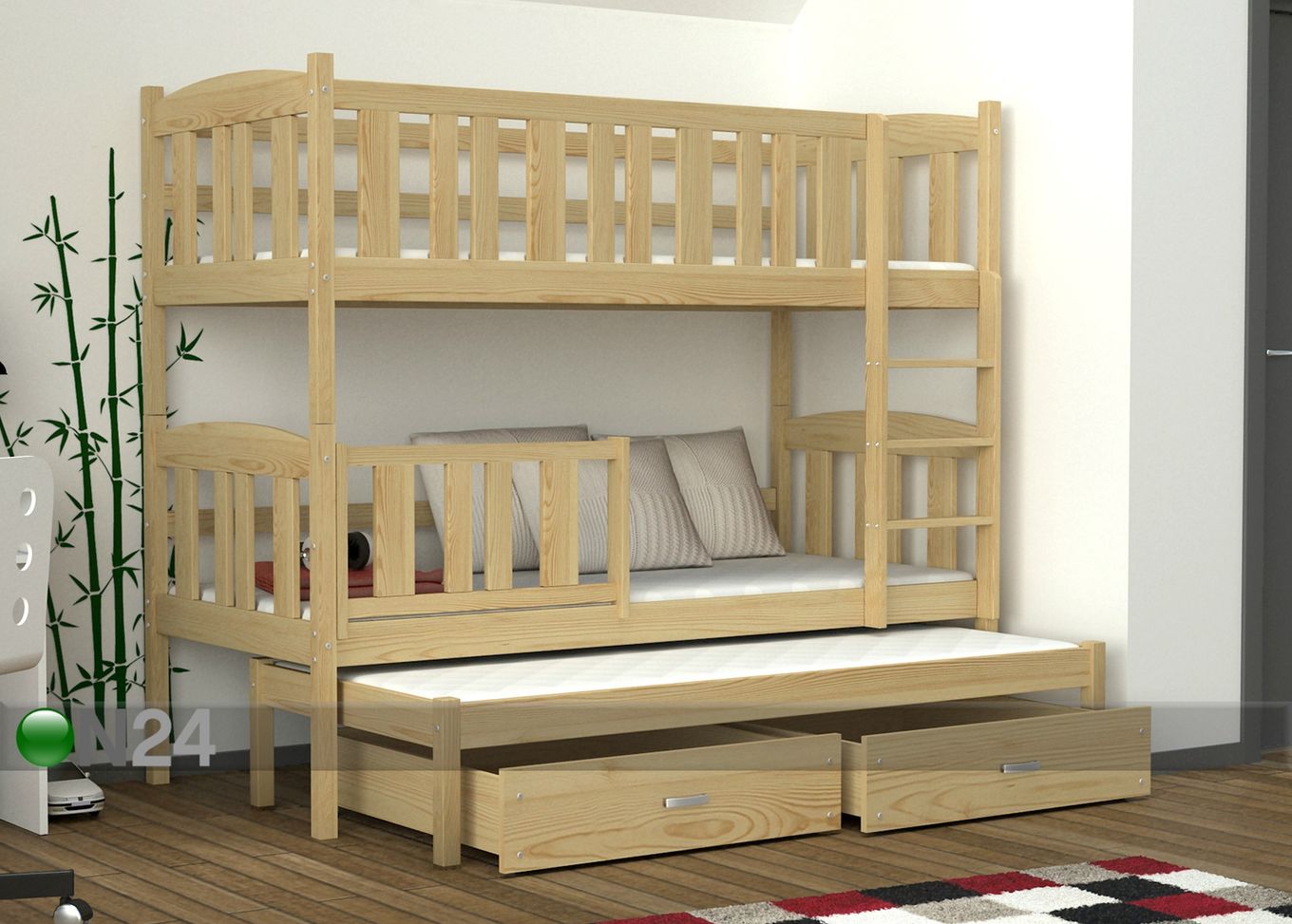 3-местная двухъярусная кровать 80x184 cm увеличить