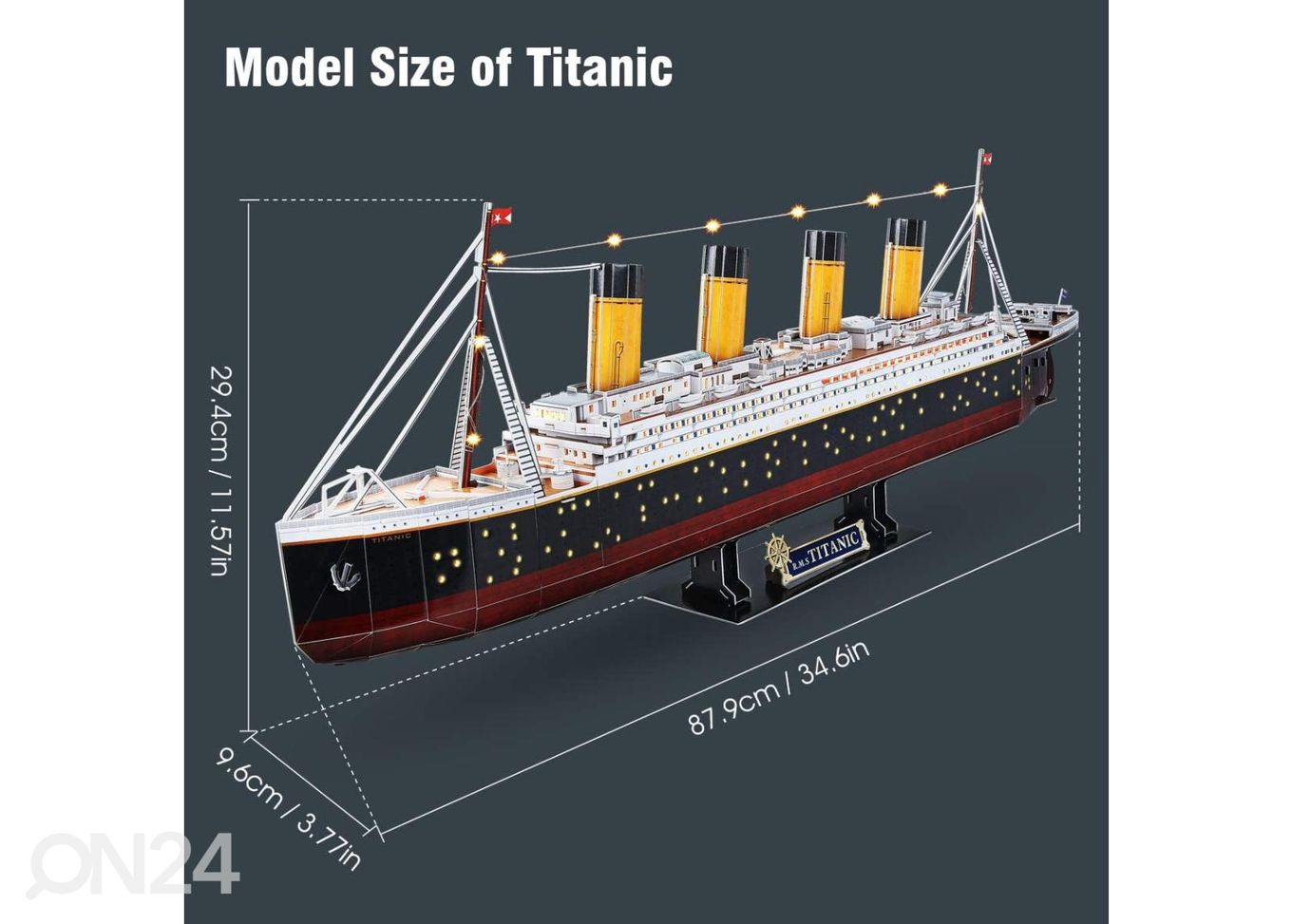 CUBICFUN 3D-пазл Титаник c LED увеличить