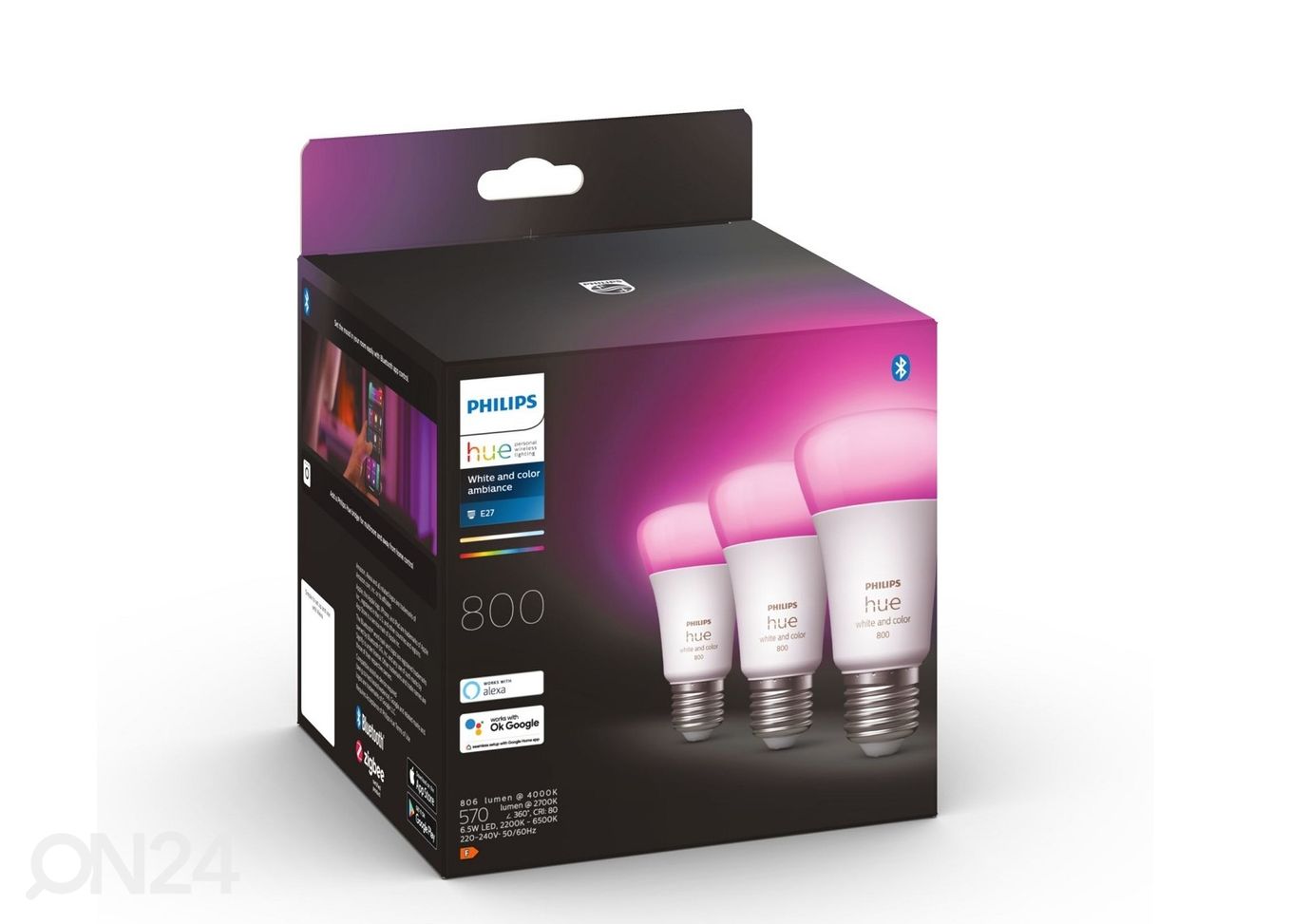 Hue White and Color ambiance лампочки 6,5 Вт E27 A60, тройная упаковка увеличить