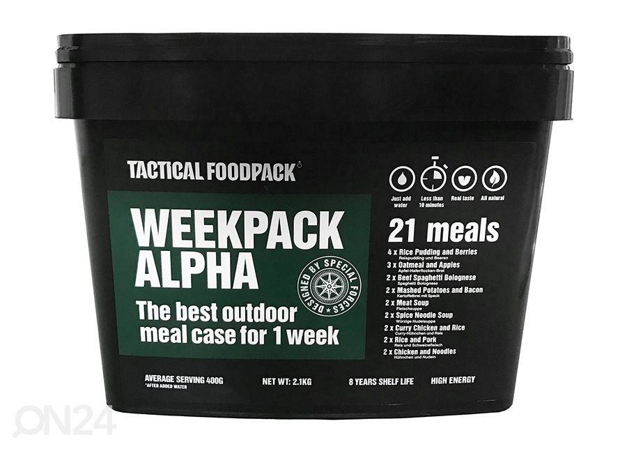 Tactical Foodpack запас еды с мясом на неделю WeekPack Alpha 2080 г увеличить