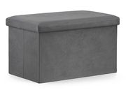 Пуф с ящиком, серый велюр