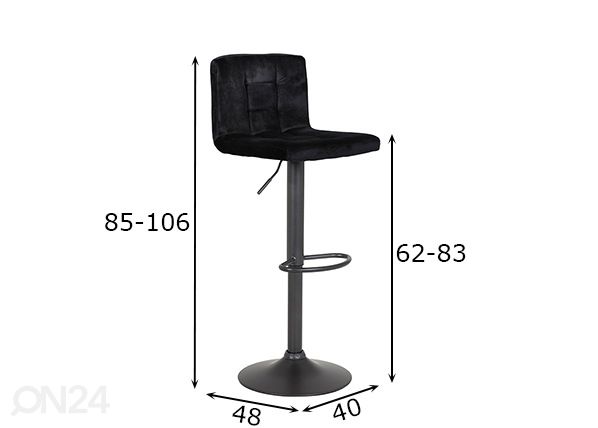 Барные стулья Amanda II 2 шт, чёрный размеры
