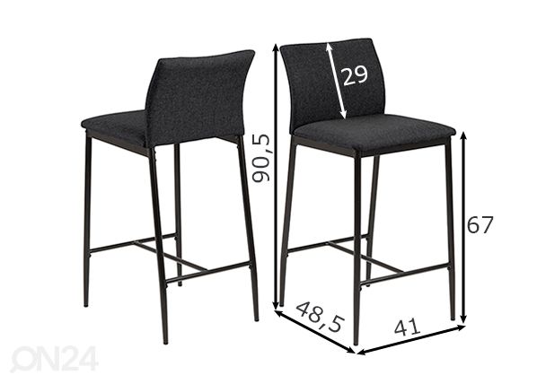 Барные стулья Caro, 2 шт размеры