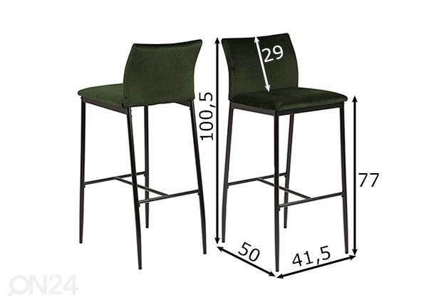 Барные стулья Demina, 2 шт размеры