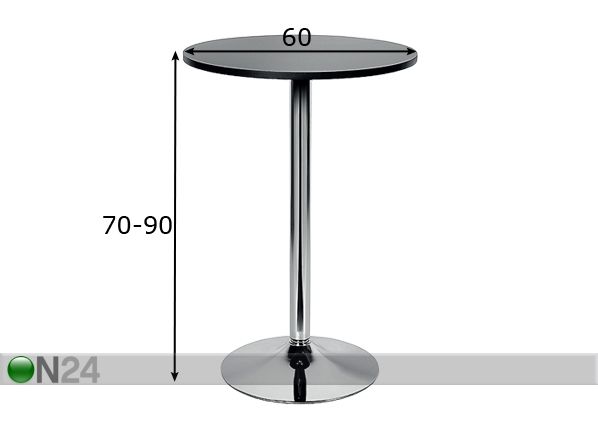 Барный стол с регулируемой высотой Tio размеры