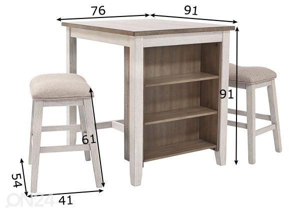 Барный стол + 2 барных стула размеры