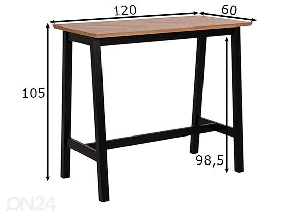Барный стол Brighton размеры