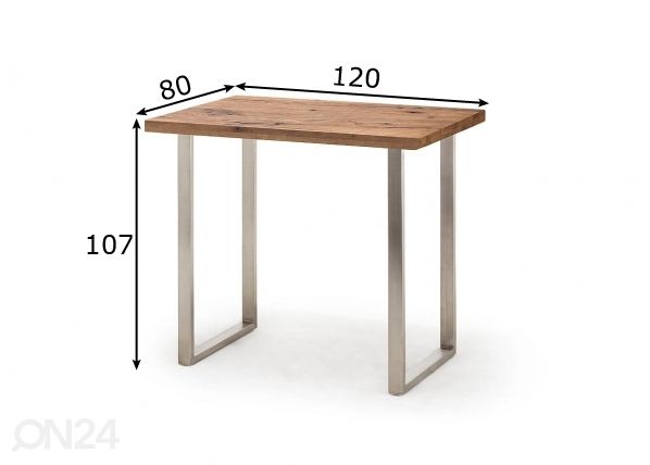 Барный стол Castello 120x80 cm размеры