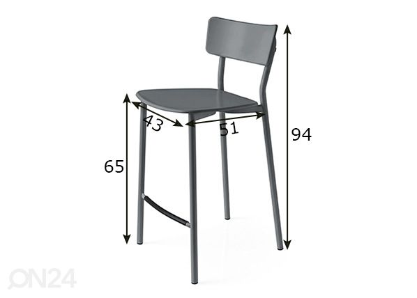 Барный стул Jelly Metal размеры