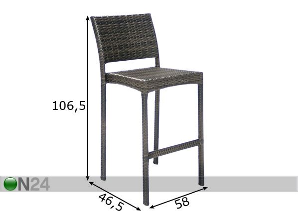 Барный стул Wicker размеры