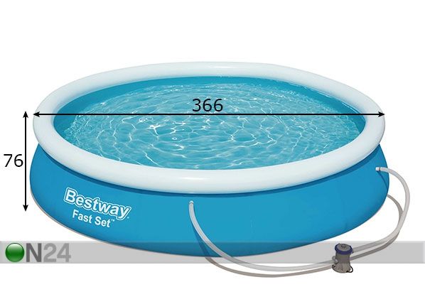 Бассейн Bestway Fast Set 366x76 см с фильтровым насосом размеры