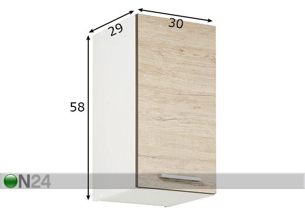 Верхний кухонный шкаф 30 cm размеры