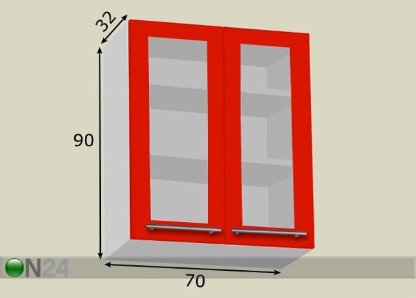 Верхний кухонный шкаф 70 cm размеры