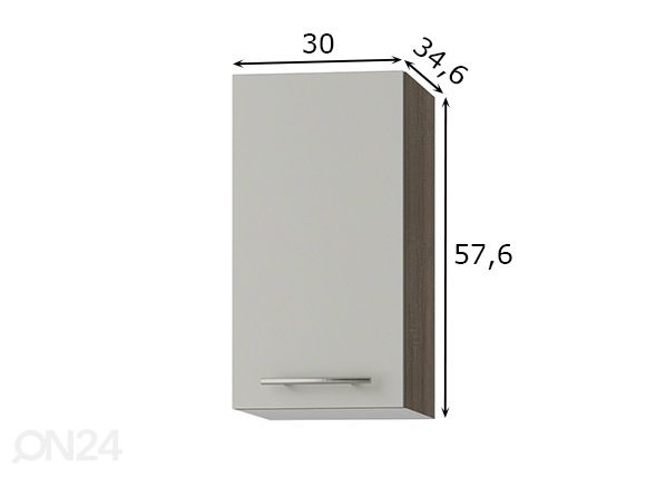 Верхний кухонный шкаф Arta 30 cm размеры
