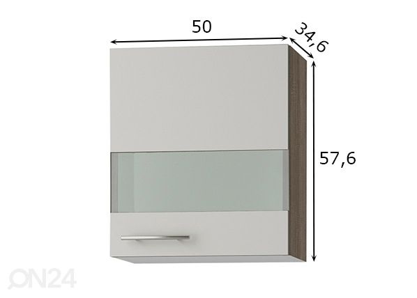 Верхний кухонный шкаф Arta 50 cm размеры