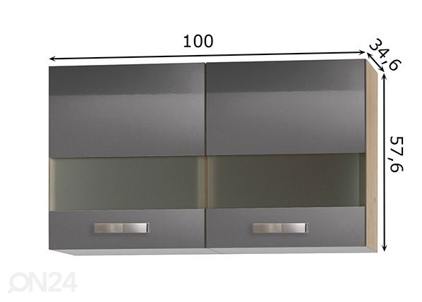 Верхний кухонный шкаф Udine 100 cm размеры