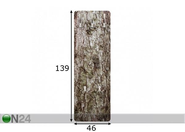 Вешалка настенная Birch Bark 139x46 cm размеры